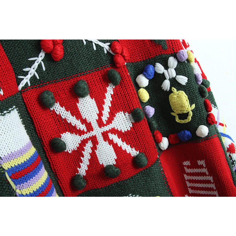 女性のクリスマススノーフレークニットセーター長袖プルオーバー騎士の服ハロウィーンのニットセーターパターン女の子のためのストリートウェア