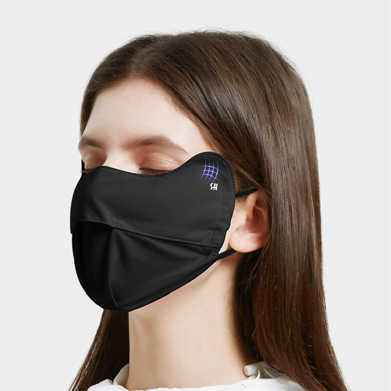 Máscara facial de ciclismo respirável para mulheres, proteção solar UV, seda do gelo, bandana ajustável, esportes ao ar livre, caça, lenço de corrida, 2023