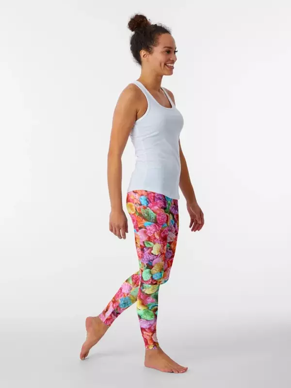 Leggings esportivos para mulheres, leggings push-up, design cereal