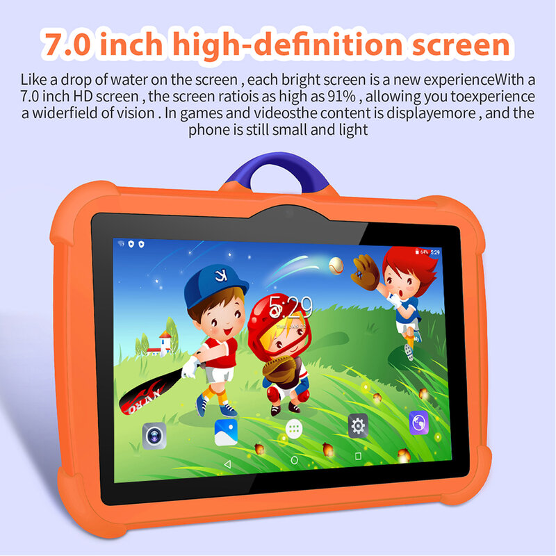 Tablet de Aprendizagem Educacional para Crianças, 5G WiFi, Android Kids Game, Quad Core, Novo, 7 ", 4GB de RAM, 64GB ROM, Melhores Presentes