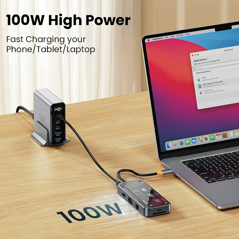 4K 5GB USB C Hub Dock Station da tipo C a porta Ethernet compatibile con HDMI adattatore RJ45 PD 100W per Macbook USB 3.0 Hub Laptop Tablet