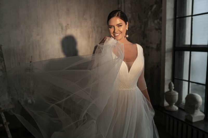 Princess A-Line Wedding Dress Tulle A-Line Long Sleeves For Women Customize To Measure Plus Size Bridal Gowns Backless Robe