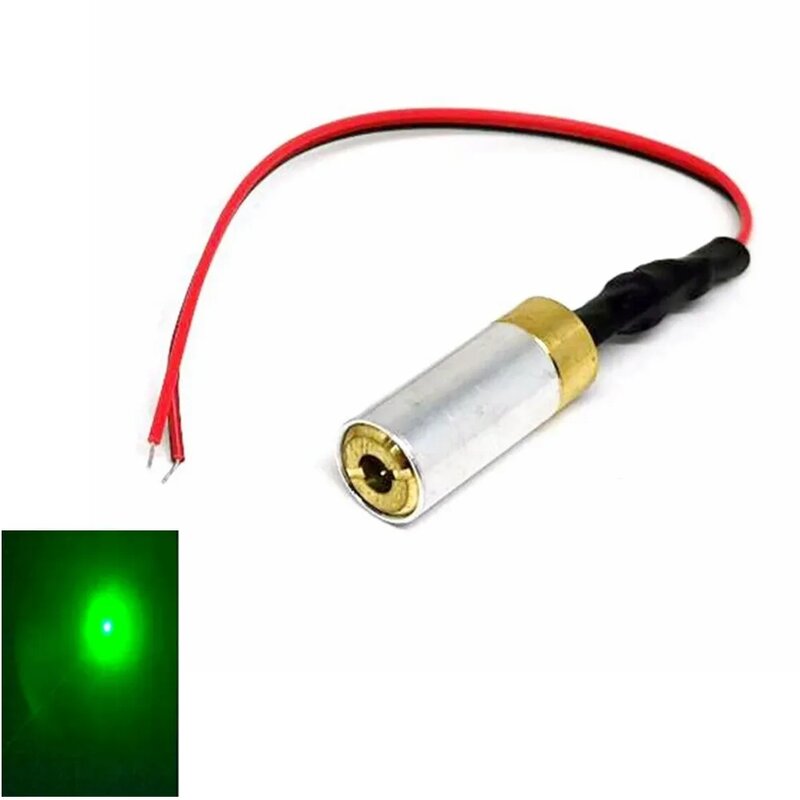 Modul dioda Laser titik hijau 532nm, 10mW/30mw 5V dengan perumahan tembaga 12mm Dia