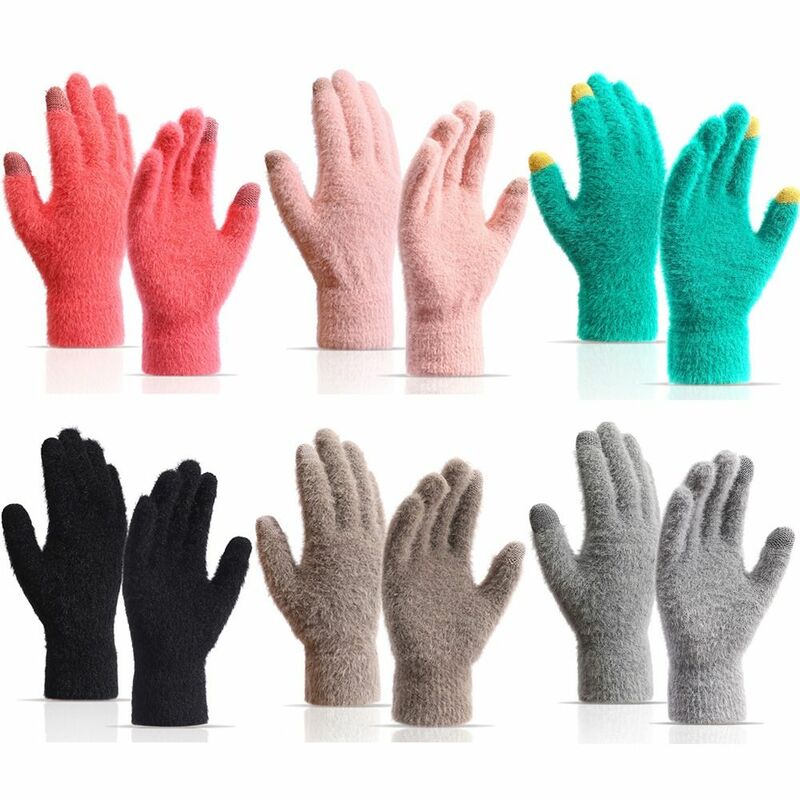 Modne zimowe rękawiczki odporne na zimno oraz aksamitne imitacja norki rękawiczki studenckie