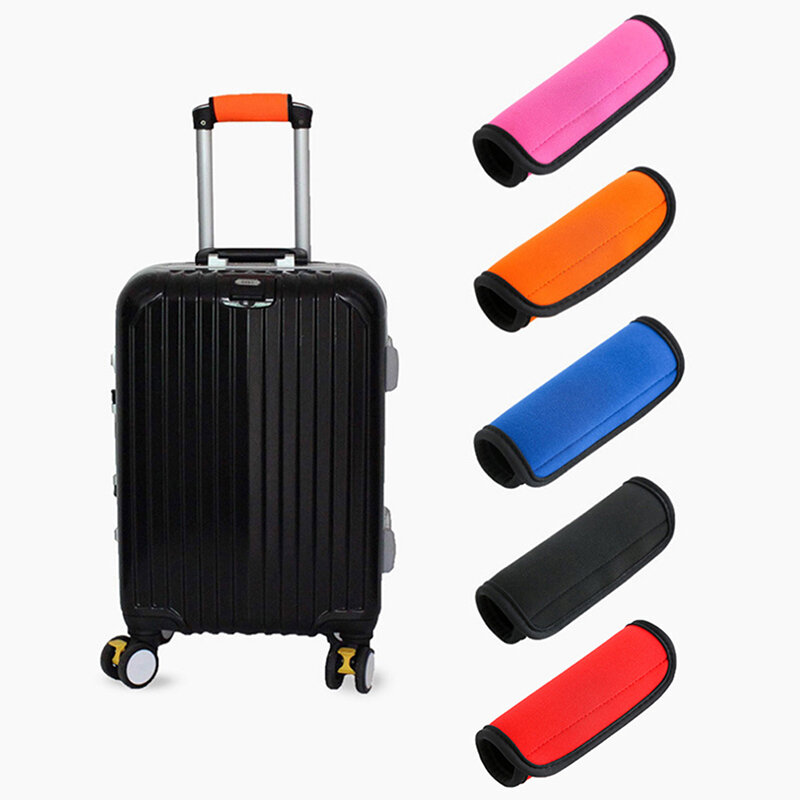 Cómoda cubierta de manija de equipaje, envoltura de maleta de neopreno, agarre suave, identificador, reposabrazos de cochecito, cubierta protectora