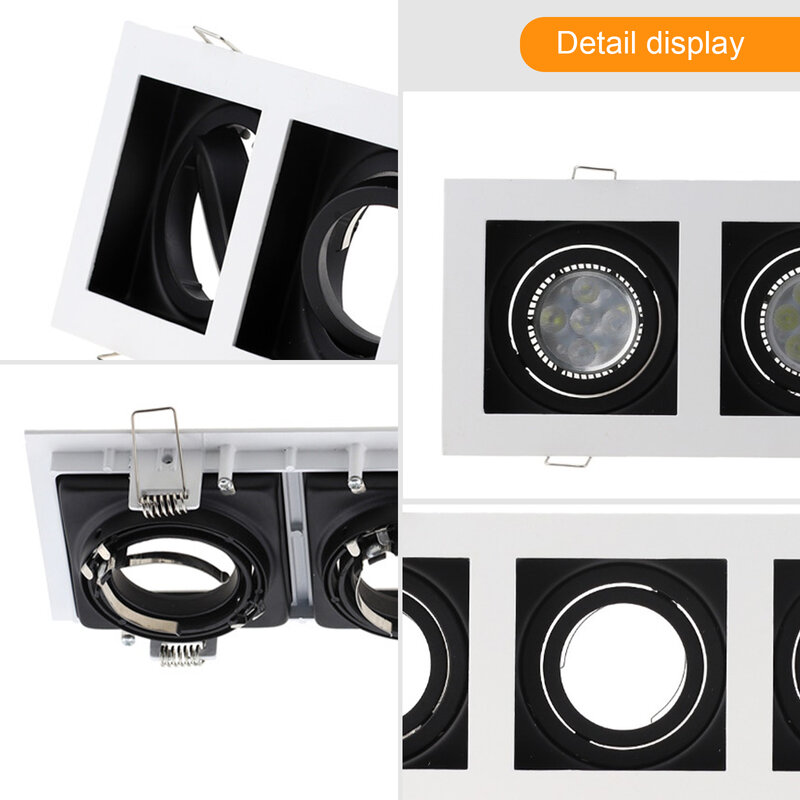 2pcs 새로운 화이트 블랙 조정 가능한 Recessed 통 GU10 MR16 프레임 또는 천장 LED 전등 LED 스포트 라이트 주택 고정 장치