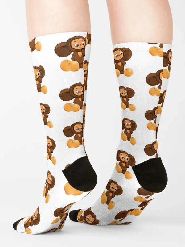 Homens e Mulheres's Cheburashka Running Socks, Esportes e Lazer Socks, Hiphop Socks