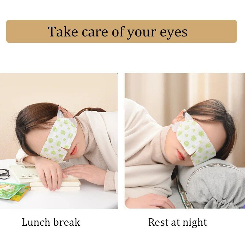 10Pcs Moxa Steam Hot Compress Eye Mask Dry Fatigue Eyes Dark Circles Puffiness Tired Eyes Pain Relieving Mask Anti Wrinkles