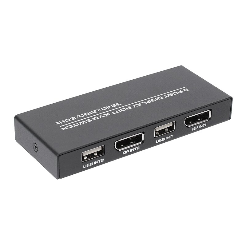 Квм-переключатель Displayport, 4K @ 60 Гц DP USB-переключатель для двух компьютерных клавиатур, мыши и мониторов Ultra HD