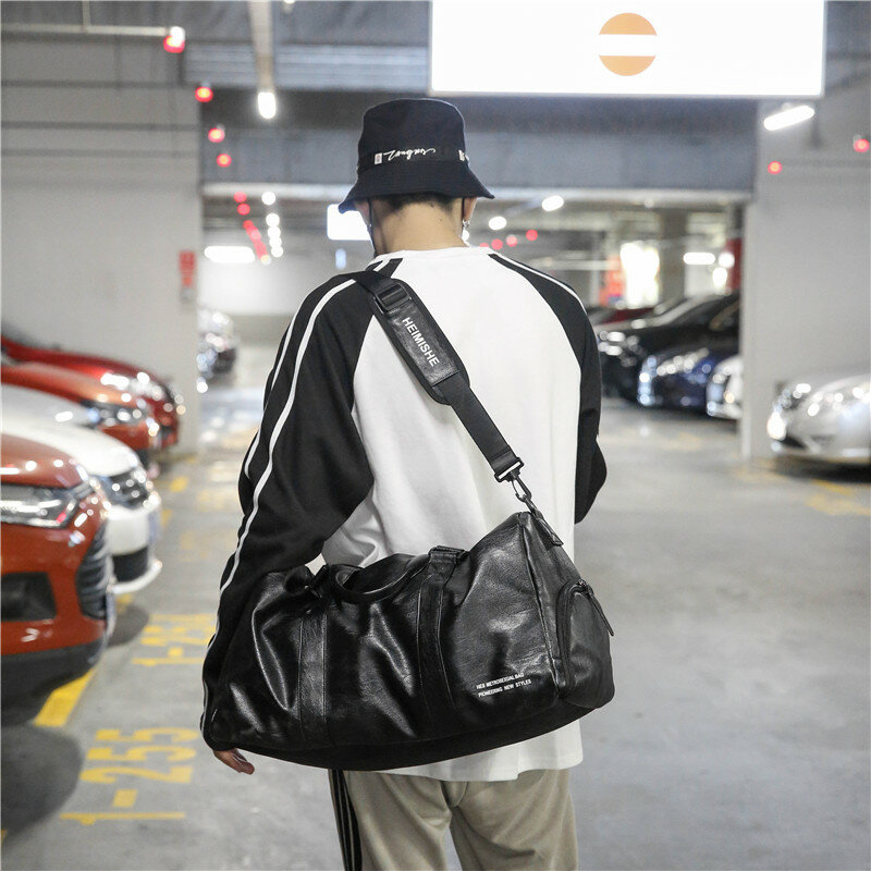 กระเป๋า tas GYM PU กันน้ำสำหรับการเดินทางกระเป๋าฝึกกีฬาโยคะของผู้หญิงกระเป๋าสะพายไหล่ผู้ชาย