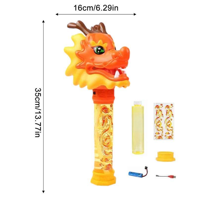 Dragon Bubble Wand Upgrade Bubble Blower Party Automatic Bubble Maker Summer Outdoor Backyard Toys With Light Sound For Kids