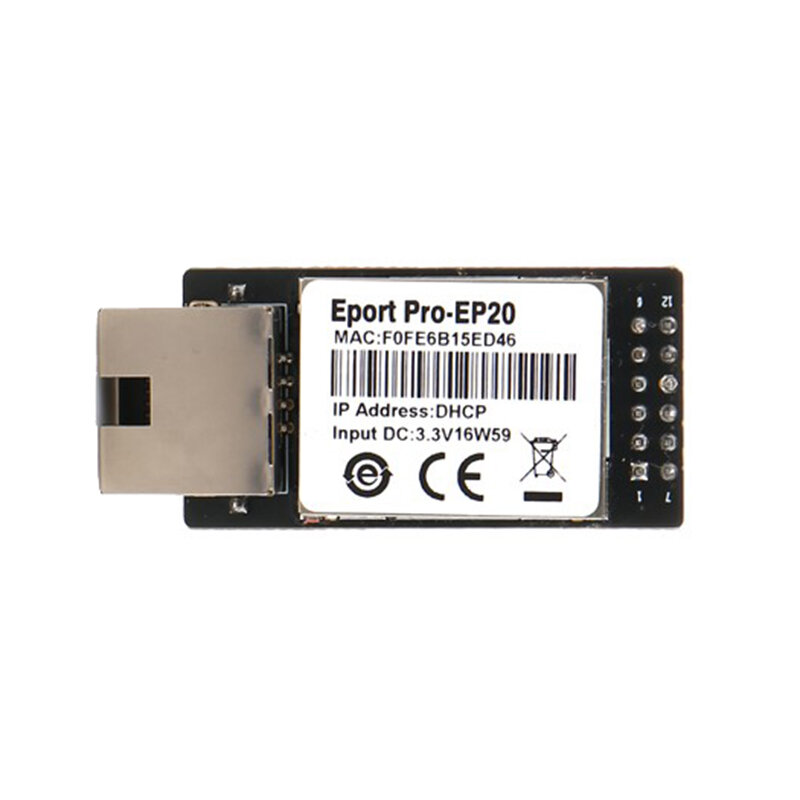 Eport Pro-EP20 serwer sieciowy Linux Port szeregowy TTL do modułu wbudowanego Ethernet DHCP 3.3V TCP protokół Modbus TCP IP Telnet