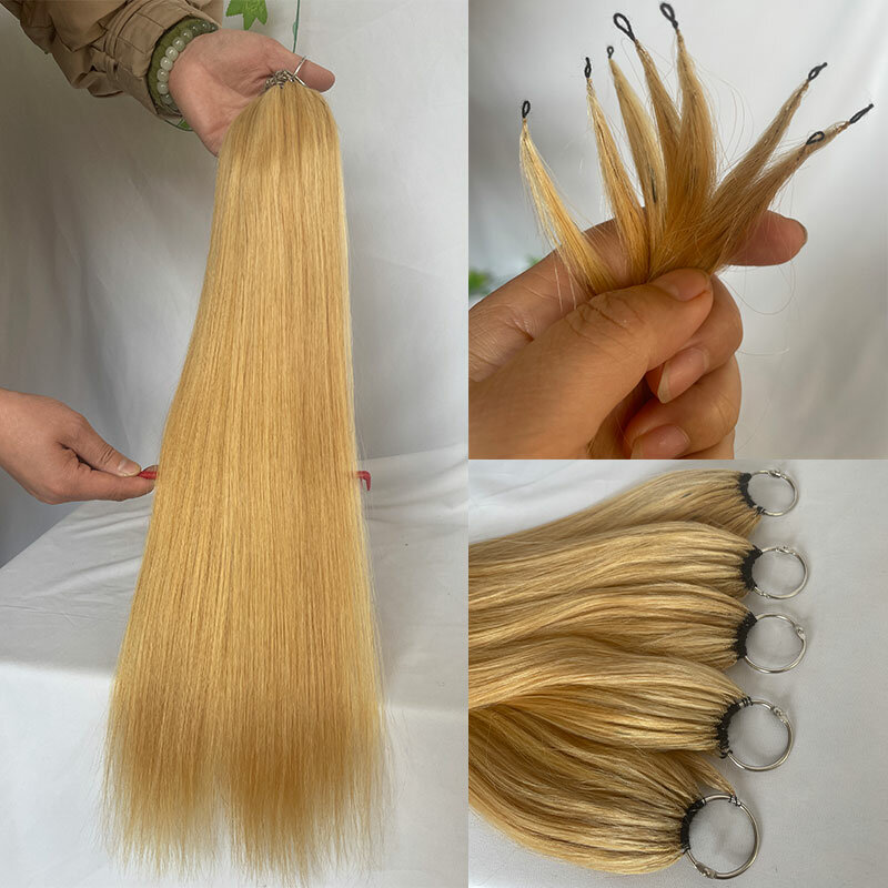 Piume di capelli umani 100% di colore biondo per l'estensione dei capelli s 200 pz/lotto 18-24 pollici di estensione dei capelli di piume lunghe diritte per le donne