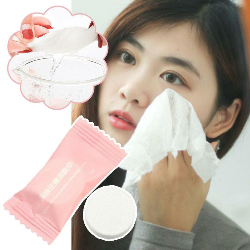 Asciugamano per il viso compresso usa e getta asciugamano da viaggio in cotone addensato per esterni piccolo tessuto portatile 20x22cm detergente E0I4