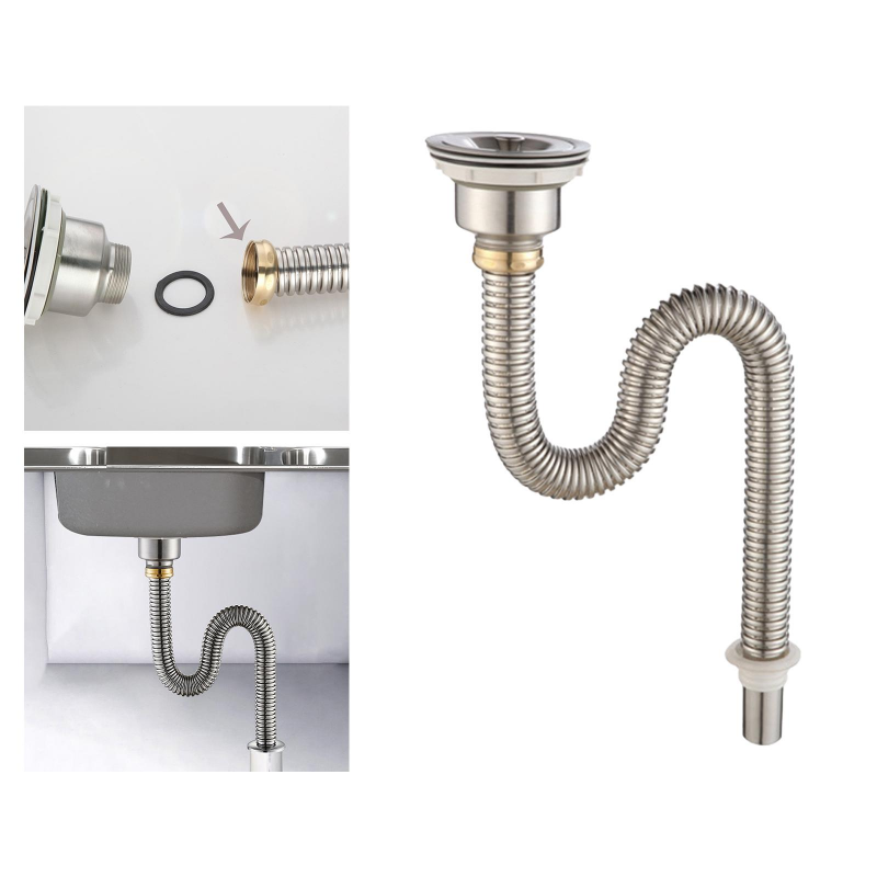 Kitchen Sink Drain Pipe Anti Rat Bite Stainless Steel Sink Strainer Deodorant Wash Basin Sewer Drainer Bathroom Accessories