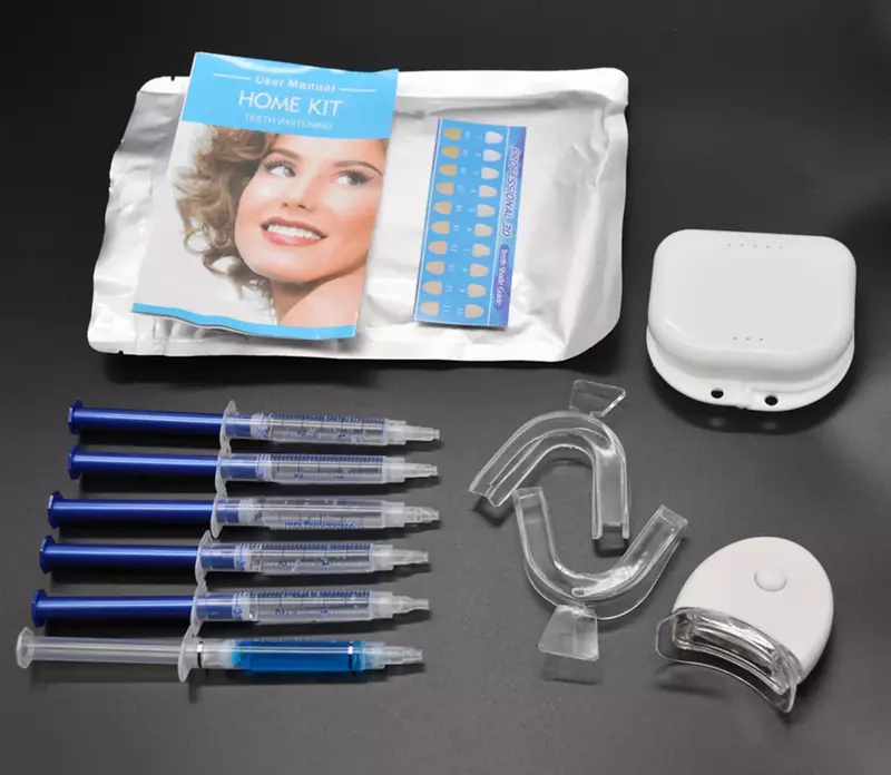 Kit pemutih gigi penggunaan rumah drop ship dengan lampu led perawatan kebersihan mulut pemutih gigi Carbamide putih peroksida massal