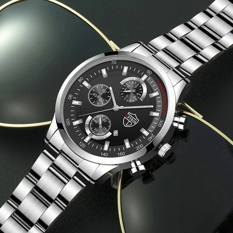 Top Brand Fashion Mens Watches for Men Business Stainless Steel Quartz Wrist Watch Man Luxury Leather Watch relogio masculino