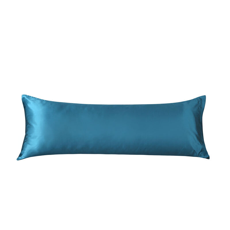JuwenSilk-funda de almohada doble de alta gama para parejas, fundas de almohada 100% de seda satinada, fundas de almohada de tamaño corporal de color sólido