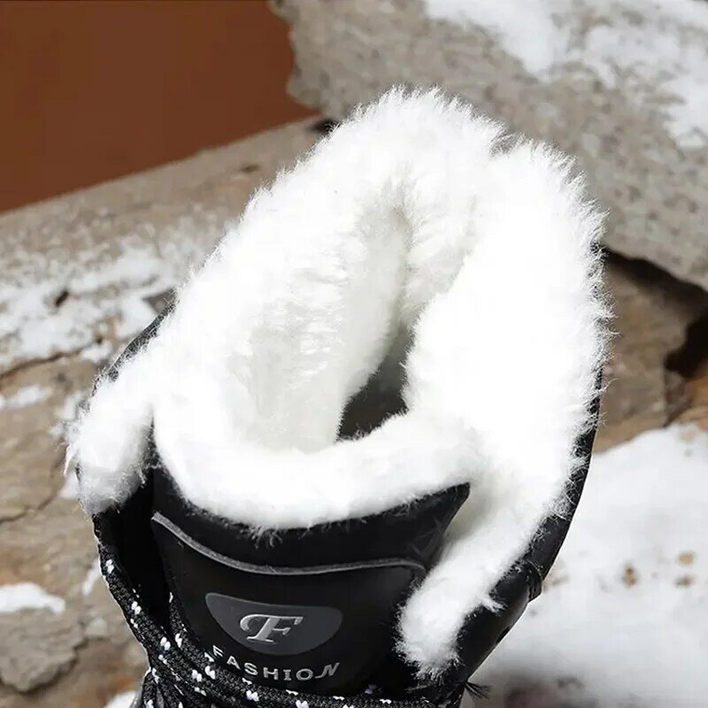 الشتاء الأحذية الدافئة النساء في الهواء الطلق أحذية مشي أنبوب عالية مريحة تنفس أحذية كاجوال زائد المخملية المضادة للانزلاق بوتاس