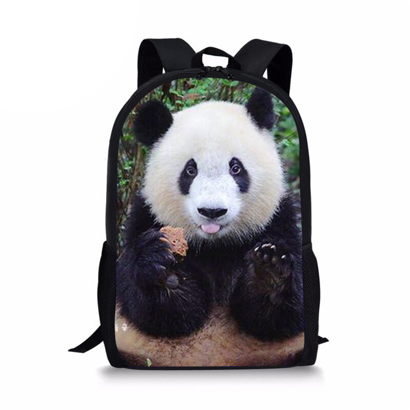 Animais 3D Panda Print Mochila para meninos e meninas, Mochilas escolares para crianças, Sacos de viagem para alunos do ensino primário, 16 em