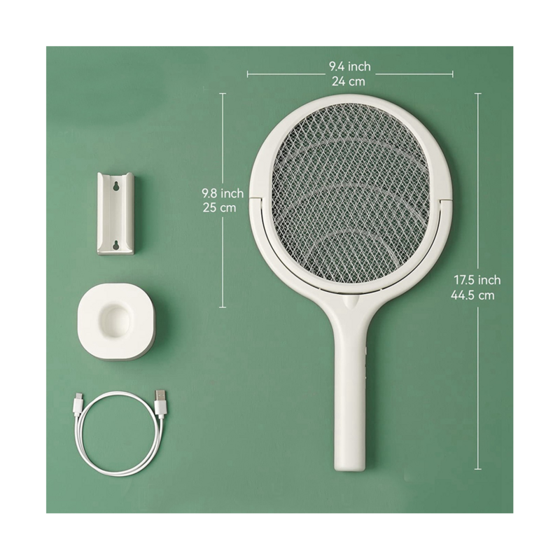 Rotating Head Rechargeable Electric Fly Swatter Electric Fly Swatter Mosquito Zapper Indoor Fruit Fly Zapper Gnat Trap