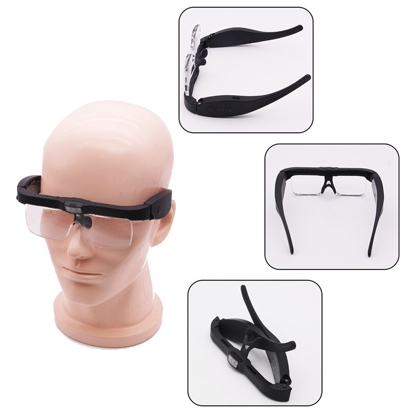 Magnifying Glasses With Light Lenses Eyeglasses Magnifier For Hobby, Crafts, Reading And Close Work