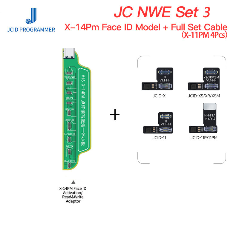 NOVA JC JCID Dot Matrix Flex Cable para IPhone X XR XS 14 13 12 11 PRO MAX Mini Ler e Escrever Dados Programação Face ID Reparação