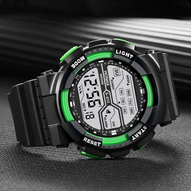 Reloj deportivo multifunción para Hombre, pulsera Digital militar luminosa, pantalla grande LED, electrónica, resistente al agua