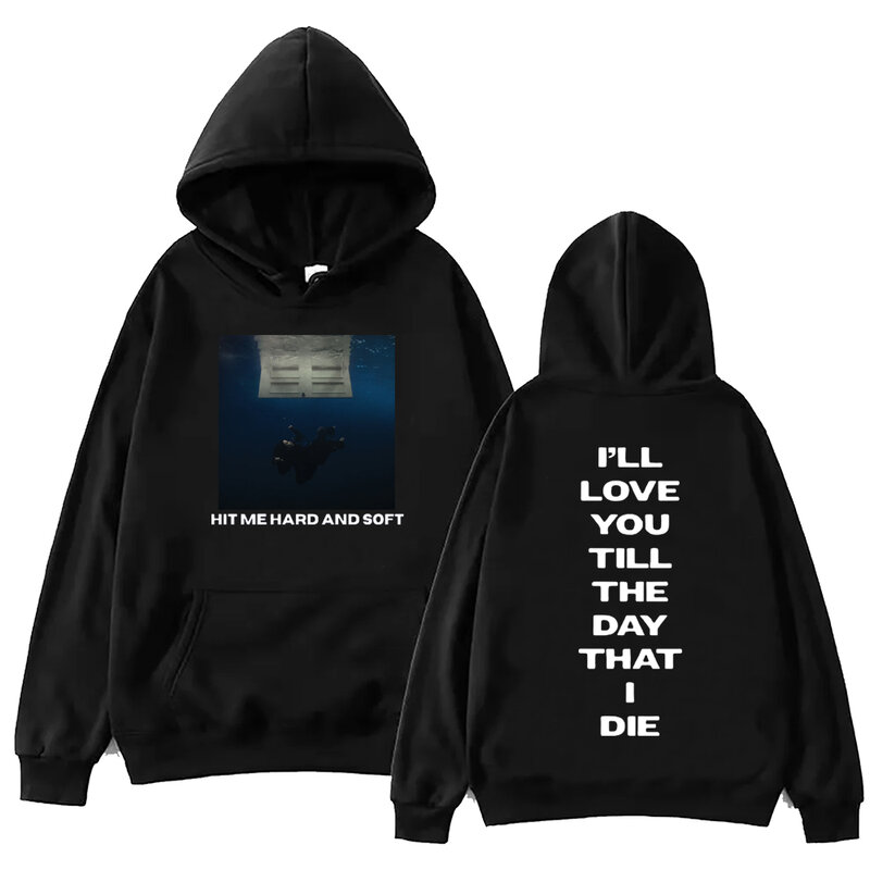 Толстовка Billie Hit Me Hard and Soft 2024 Tour с капюшоном в стиле Харадзюку, пуловер в стиле хип-хоп, топы, поклонники, подарок