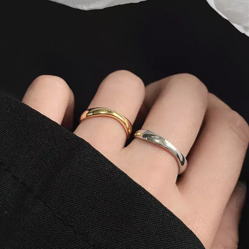 Silberfarbener ovaler verstellbarer Ring für Mode Frauen Mädchen Party feiner Schmuck minimalist ische geometrische Punk-Accessoires
