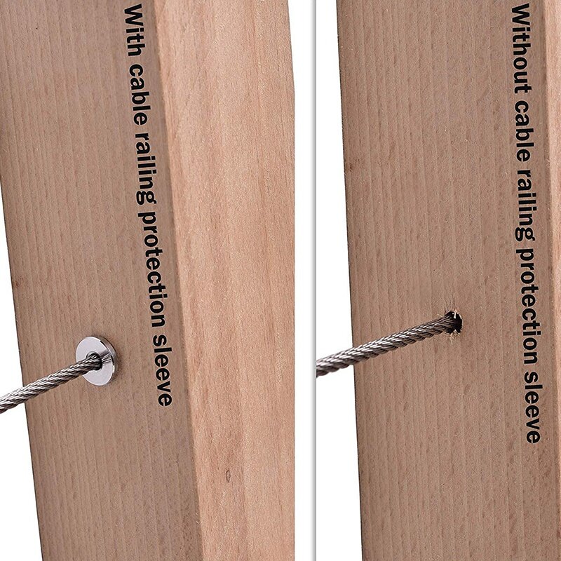 Manicotti protettivi in acciaio inossidabile per sistema di ringhiere per cavi da 1/8 pollici, per montanti in legno, balaustra fai da te T316 Marine