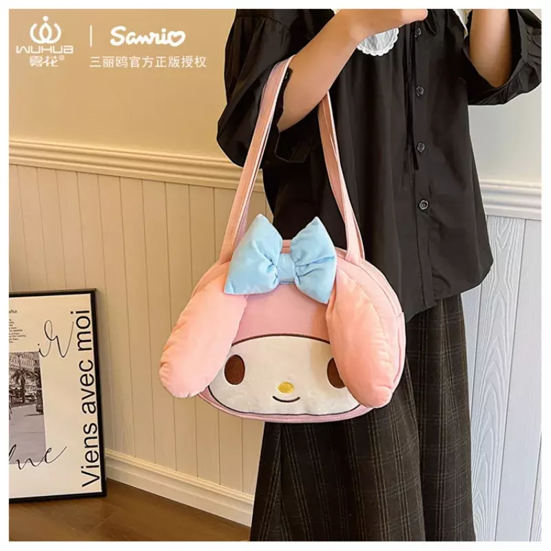 Sanrio tas Tote kartun Melody baru tas bahu tunggal kapasitas besar santai dan ringan