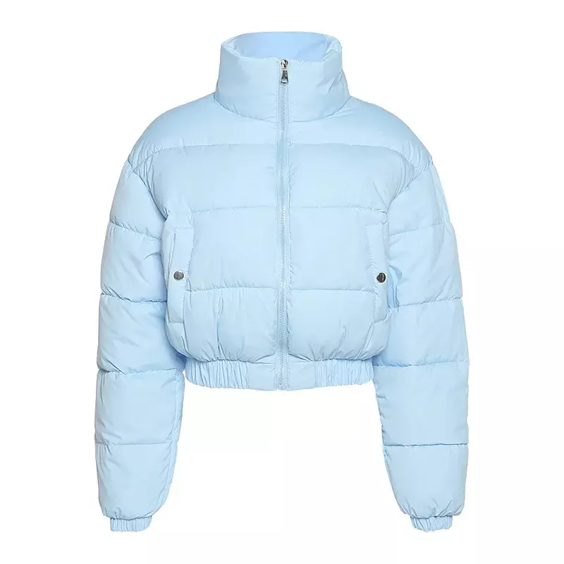 Женская рождественская укороченная пузырьковая верхняя одежда, теплые утепленные куртки, модное осенне-зимнее пуховое пальто, однотонная пуховая куртка, одежда для хлеба