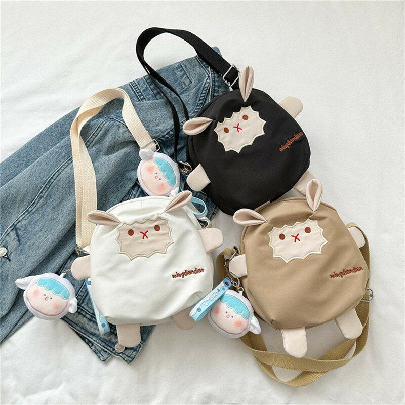 일본 올매치 캐주얼 귀여운 배낭, 대용량, 초등학생 어린이 배낭 Y2k 양 크로스바디 백, 2024 신제품