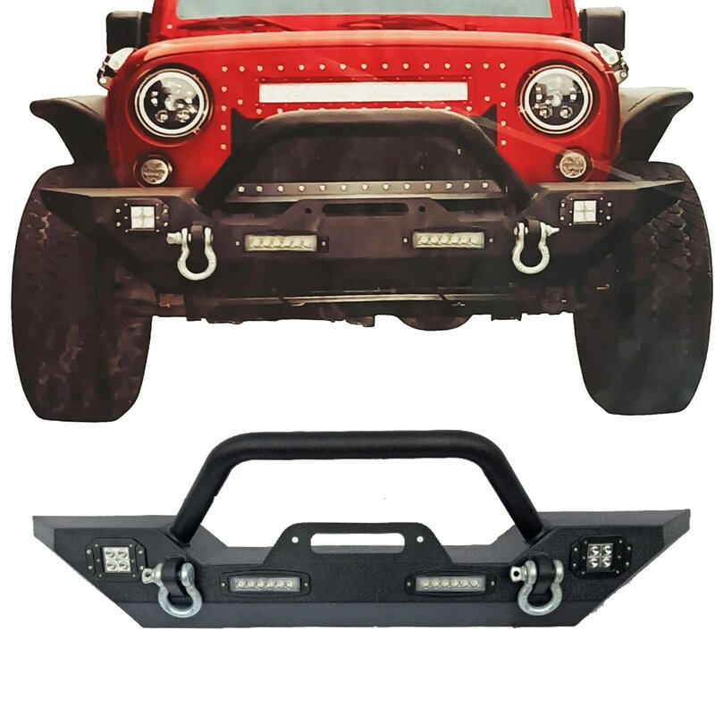 Parachoques delantero y trasero de Metal para Jeep Wrangler JK, accesorios de modificación todoterreno, nuevo diseño
