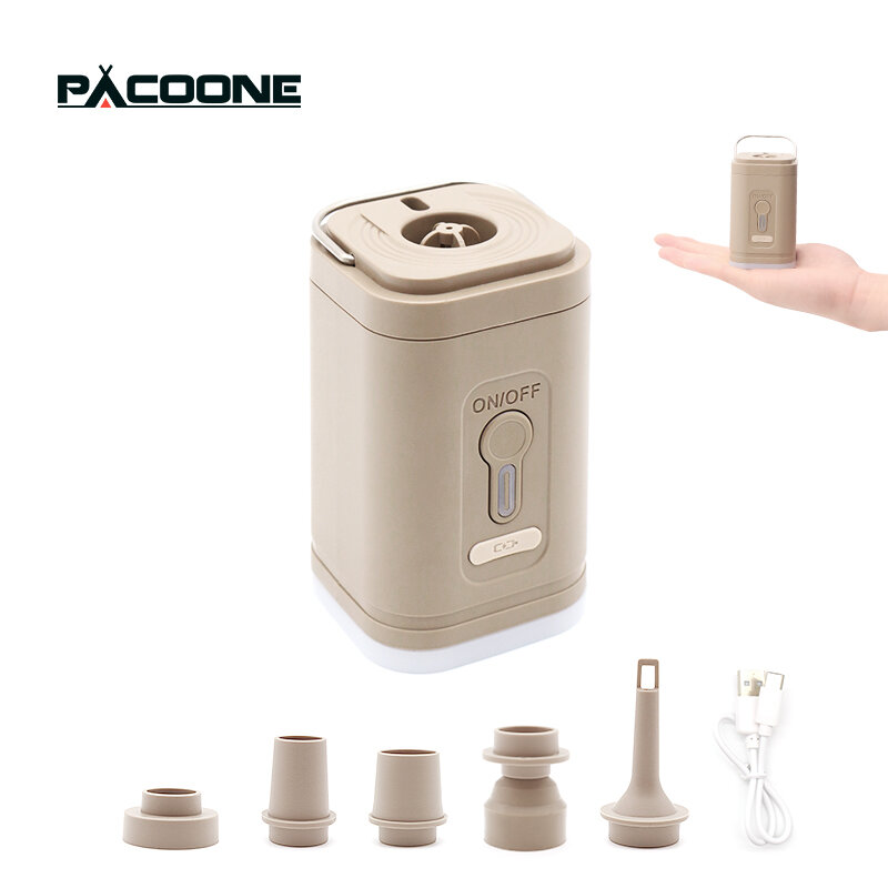 Pacoone-ミニポータブルエアコンプレッサー,屋外エアポンプ,ワイヤレスエアクッション,スリーピングパッド,ベッドエアポンプ