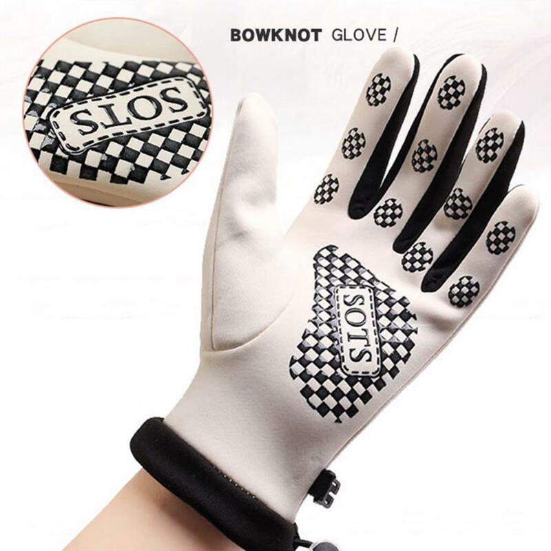 Winter Waterproof Cycling Gloves Outdoor Sports Running Motorcycle Ski Touch Screen Fleece Gloves Non-slip Warm Full Fingers