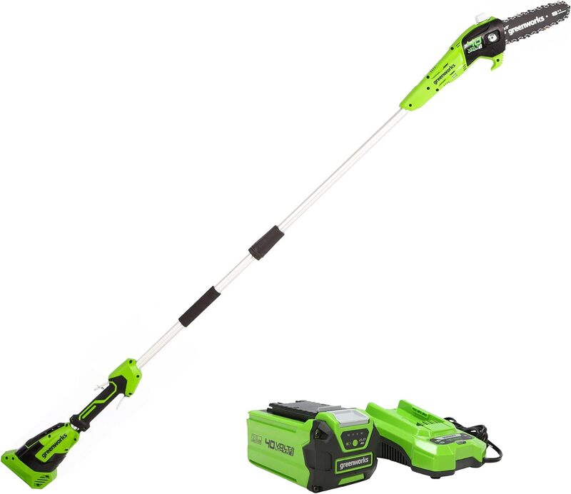Greenworks 40V 8-Inch Cordless Polesaw, 2.0Ah Battery and Charger Included PS40B210