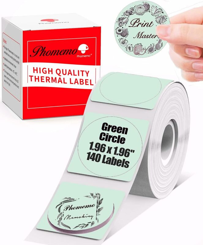Bunte Kreis m110 Etiketten grünes Etikett 50x50mm für m120 m200 m220 m110s m110 m221 Drucker etiketten Memoking selbst klebende Etiketten