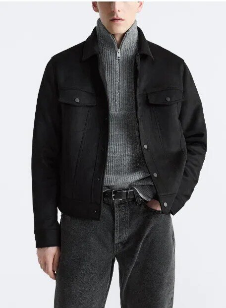 Jaqueta monocromática de lapela masculina, jaqueta casual monocromática, combina tudo, estilo europeu, tamanho XL, primavera e outono