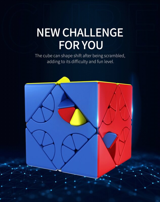 MOYU Meilong HunYuan 사선 터닝 큐브-1 | 2 | 3 전문 매직 큐브, 피라미드 마인드 매직 큐브 퍼즐, 어린이 교육용 장난감