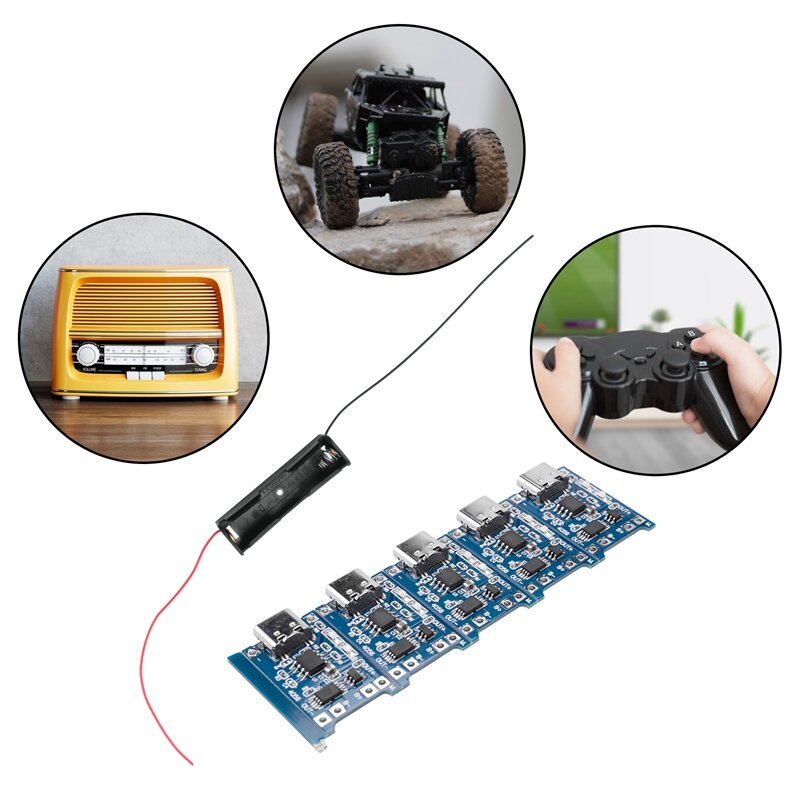 Placa de carregamento de bateria de lítio, TP4056, Tipo C USB, BMS, 5V, 1A Li-Ion, Micro-USB Charge, Proteção