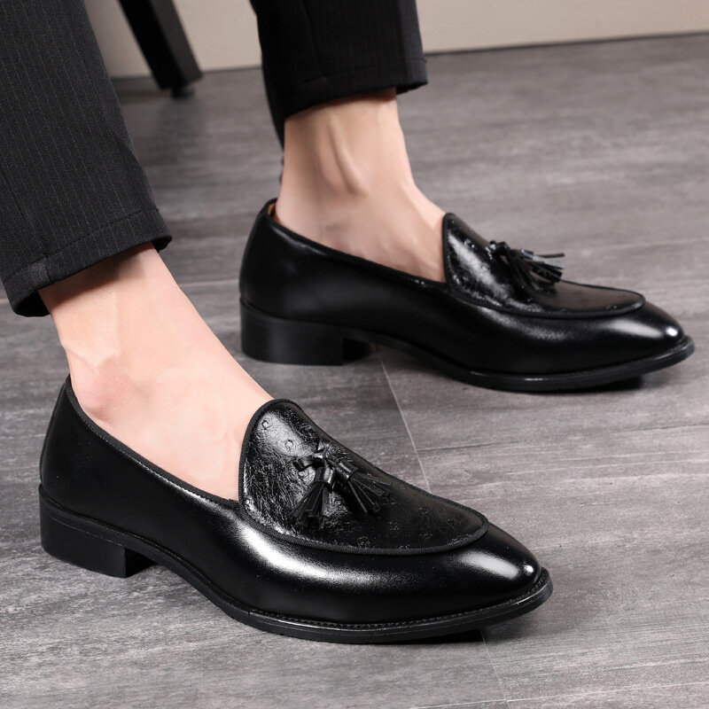 Scarpe da ufficio da uomo in pelle Coiffeur scarpe formali da uomo Classic Brand Italian Shoes uomo elegante abito marrone Sepatu Slip On Pria Bona