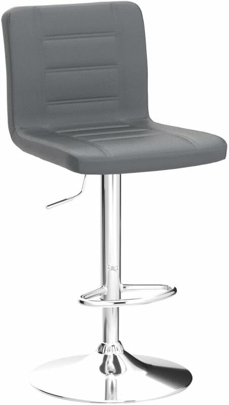 Барный фотостул 2 дюйма, современный регулируемый барный стул с задней частью, шарнирный барный стул (серый)