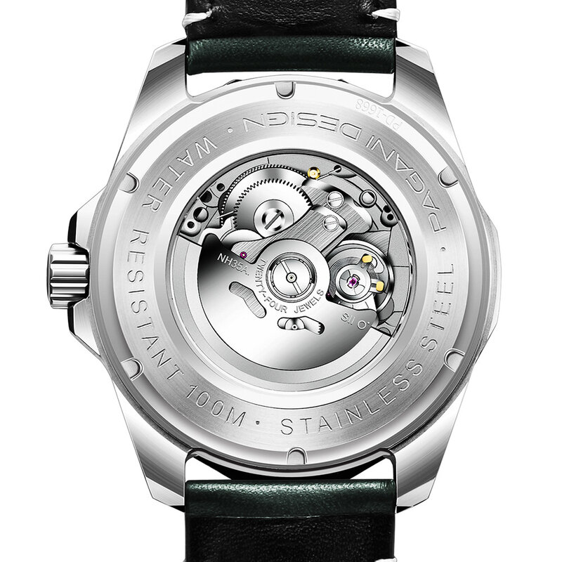 Pagani novo relógio de pulso mecânico safira nh35a relógio automático à prova d10água 10bar moda luxo aço inoxidável relógio masculino