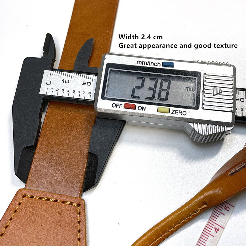Suspensórios de couro ajustáveis para calças, suspensórios de gancho de botão masculino, acessórios cinta, 2,4 cm