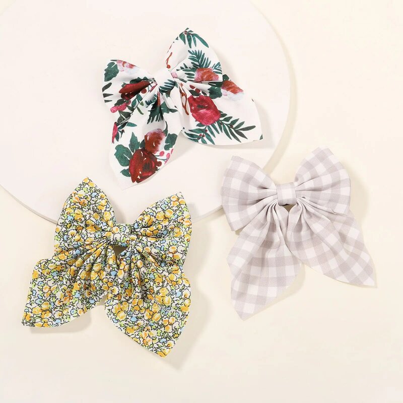 New Sweet Bow Hairpins Solid Color Bowknot Hair Clips For Girls Satin Butterfly Barrettes Duckbill Clip Kids Hair Accessories