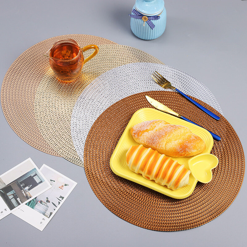 2024 Light Luxury 38cm PVC Meal Mat Wheat Ear Hollowing Out Heat Insulation Originality Dining Table Mat Cabinet Decorative Mat