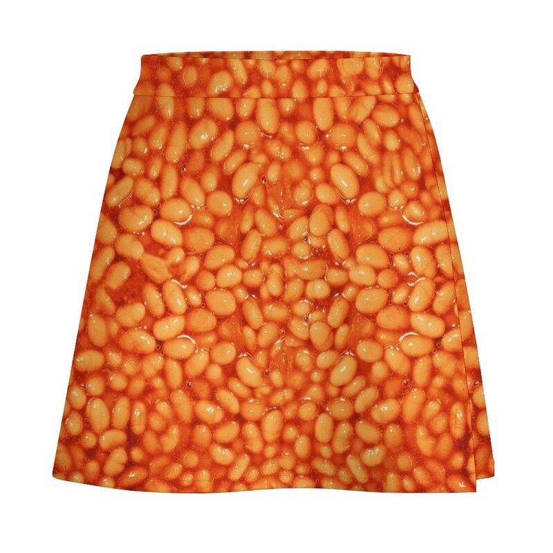 Minifalda con patrón de frijoles en las cosas para mujer, ropa de falda para mujer