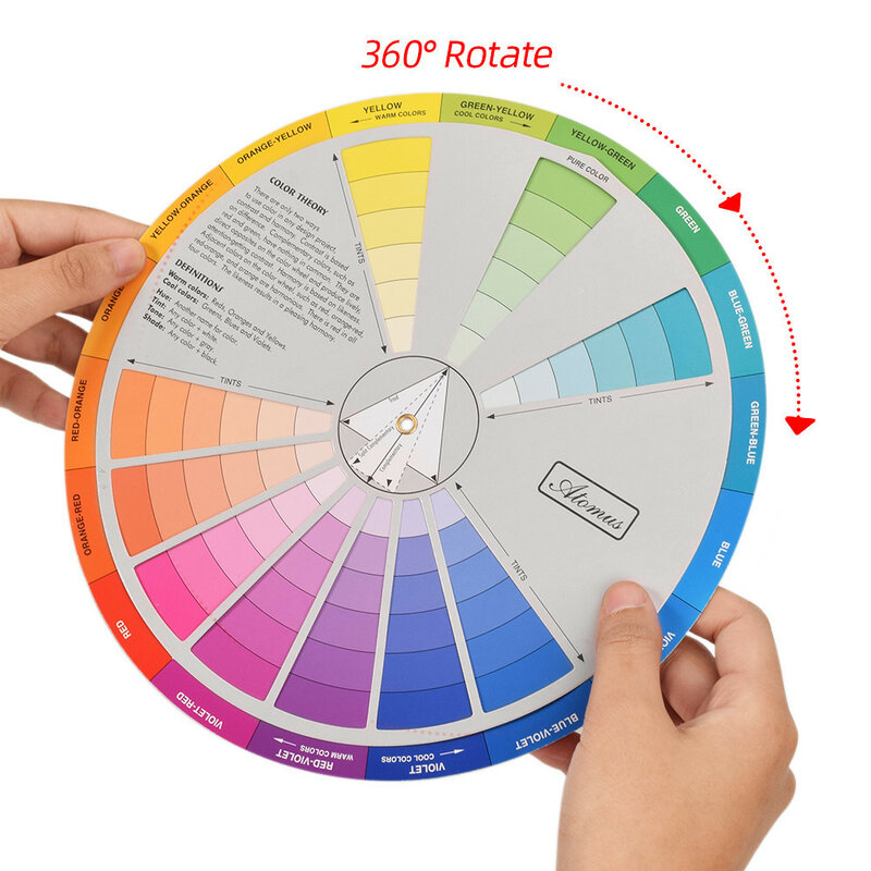 12/18 Kleuren Tattoo Kleuren Wiel Pigment Papier Kaart Levert Drie-Tier Mix Gids Centrale Cirkel Roteren Tattoo Accessoires